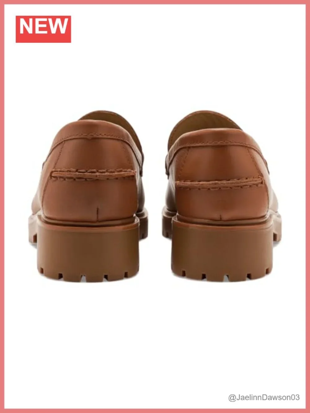 Leather Penny Loafers Slip-Ons with Lug Outsole
